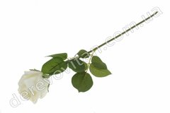 Роза искусственная белая из ткани, ~55 см