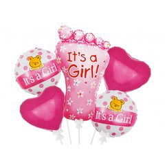 Воздушные шары для девочки, набор "It`s a Girl", 5 шт.
