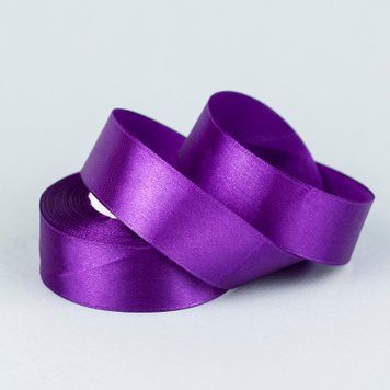 Стрічка атласна фіолетова 25 мм, 23 м