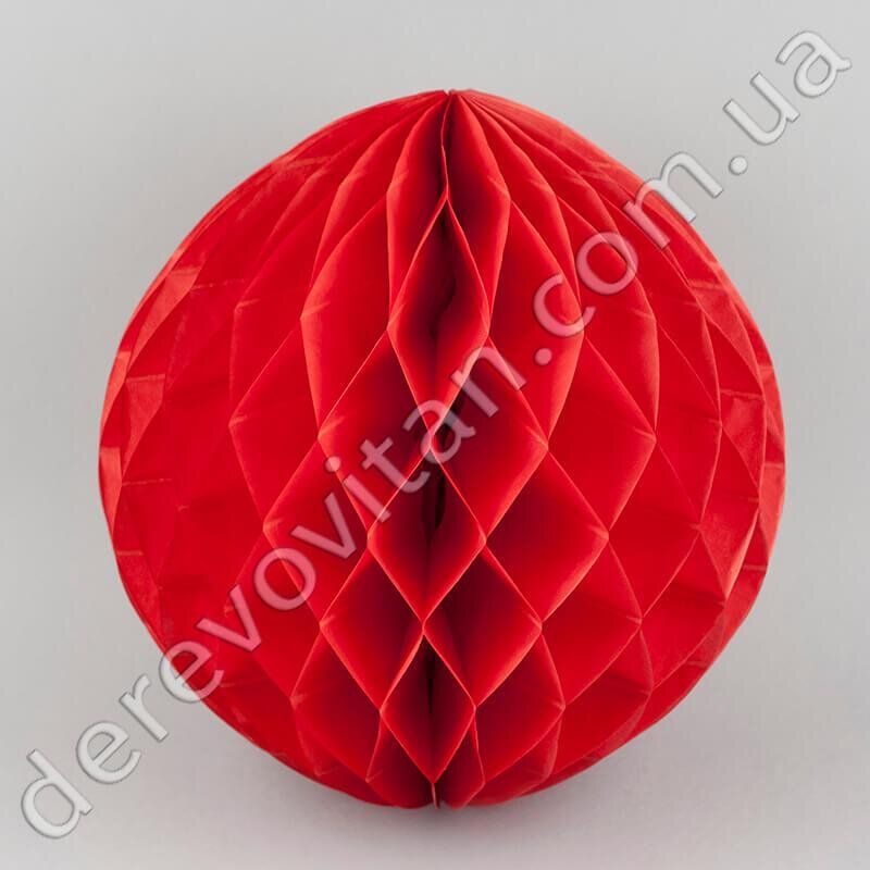 Паперова куля-соти, червона, 25 см