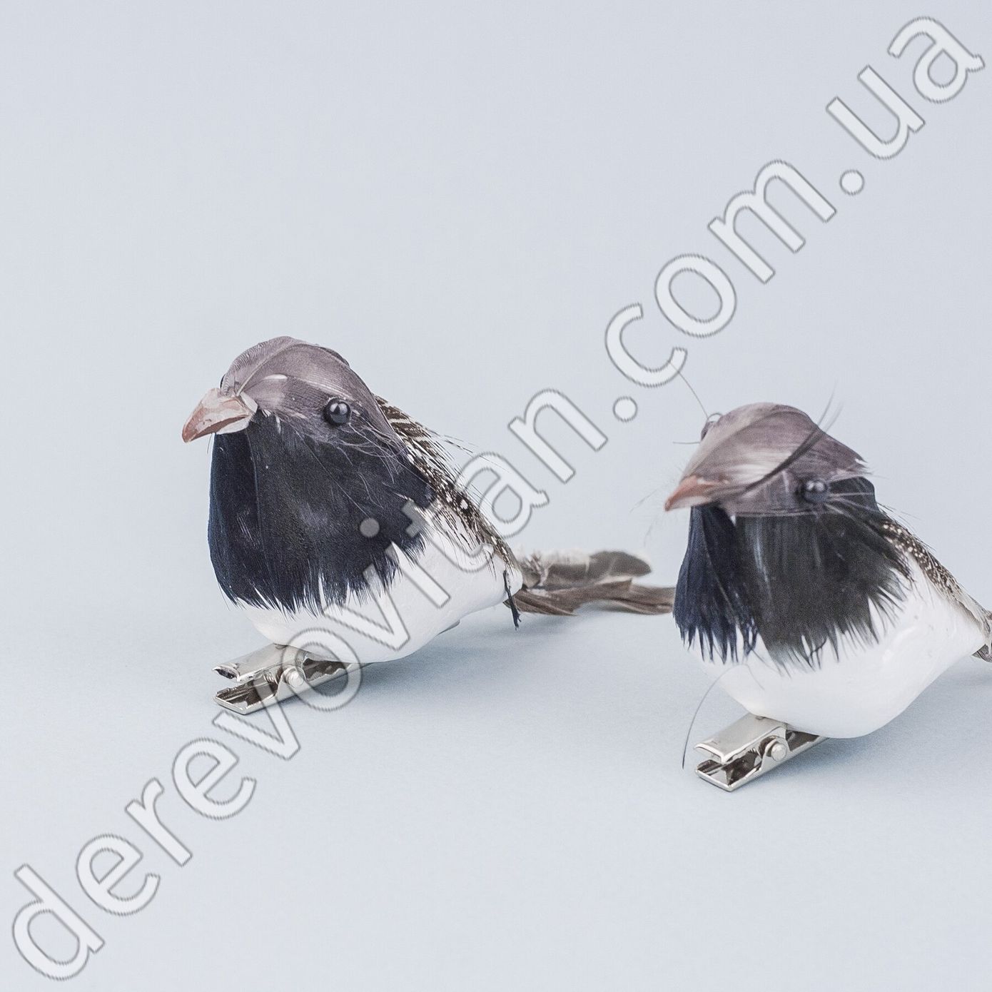 Декоративні пташки на прищіпці "Горобці", 3.5×5×11 см, 2 шт.
