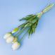 Искусственные гелевые тюльпаны, бело-салатовые, букет 5 шт., 40 см