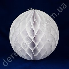 Бумажный шар-соты, белый, 25 см