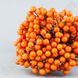 Ягоди калини для декору лакові, червоно-оранжеві, 0.8 см, гілочка 50 шт.