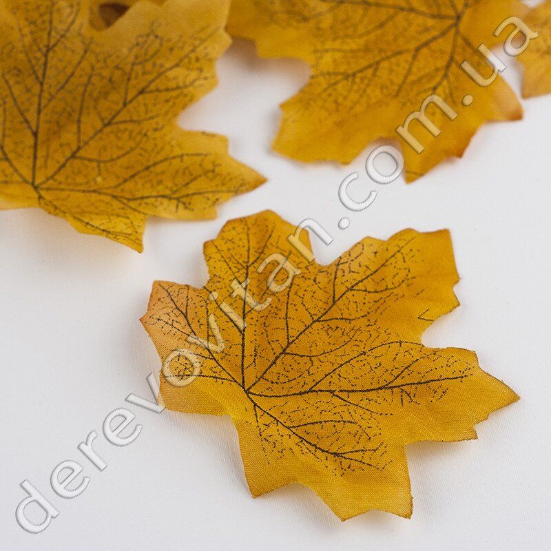 Листья осенние декоративные, желтый клен 9.7 × 10 см, 75 шт.