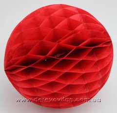 Бумажный шар-соты, красный, 10 см