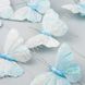 Метелики на голці тканинні, блакитні з блискітками, 12 шт.