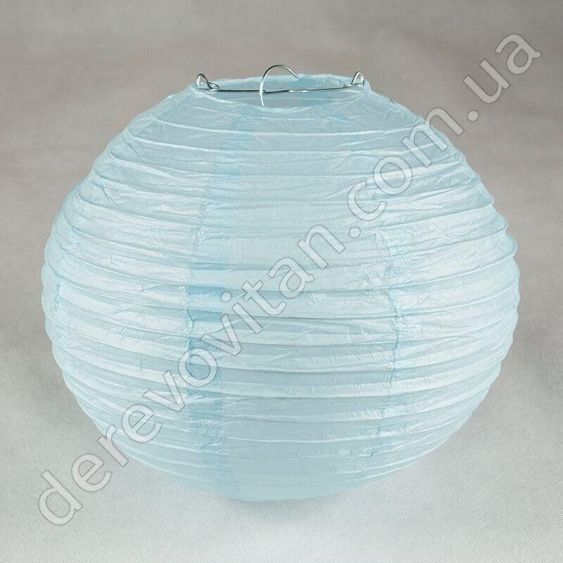 Бумажный подвесной фонарик, светло-голубой, 20 см