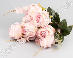 Искусственные розы на ножке с добавками, розовые, 30×52 см