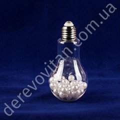 Подвесной декор "Лампочка" с плоским дном, пластик, 6.5×14 см