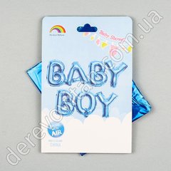 Повітряні кулі-слова "Baby Boy", блакитні, 28×80 см