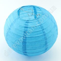 Бумажный подвесной фонарик, голубой, 20 см