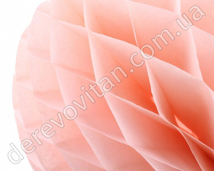 Бумажный шар-соты, персиково-розовый, 15 см