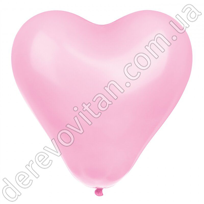 Повітряні кулі "Серце" латексні, рожеві, 30 см 12", 98-100 шт.