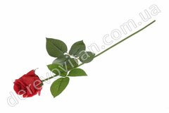Троянда штучна червона з тканини ~55 см