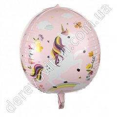 Воздушный/гелиевый шар "Единорог", розовый, 45 см