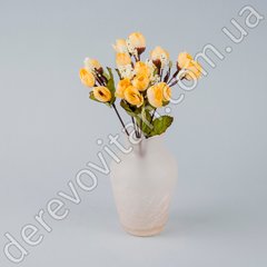 Букетик искусственных ранункулюсов на ножке, желтый, 15 цветков, ~11×23 см