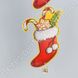 Гирлянда новогодняя с бубенцом "Рождественский сапожок", вертикальная, 95 см