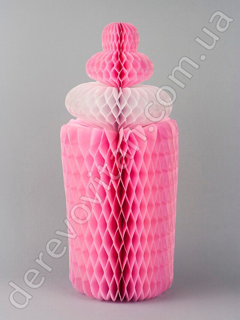 Декор подвеска-соты "Бутылочка", розовая
