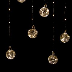 Led-гирлянда штора "Шары рельефные", 3 м, 10 шаров, теплый свет (от сети)