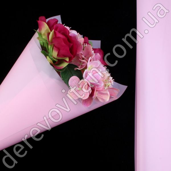 Калька для квітів в рулоні, рожева, 0.6×8 м, код 023