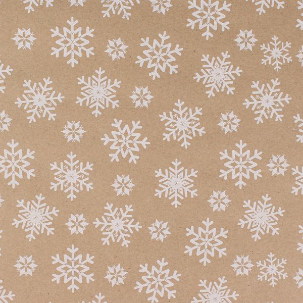 Новорічний пакувальний папір в рулоні "Сніжинки білі", 0.7×8 м