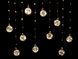 Led-гирлянда штора "Шары рельефные", 3 м, 10 шаров, теплый свет (от сети)
