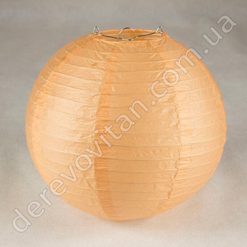 Бумажный подвесной фонарик, персиковый, 35 см