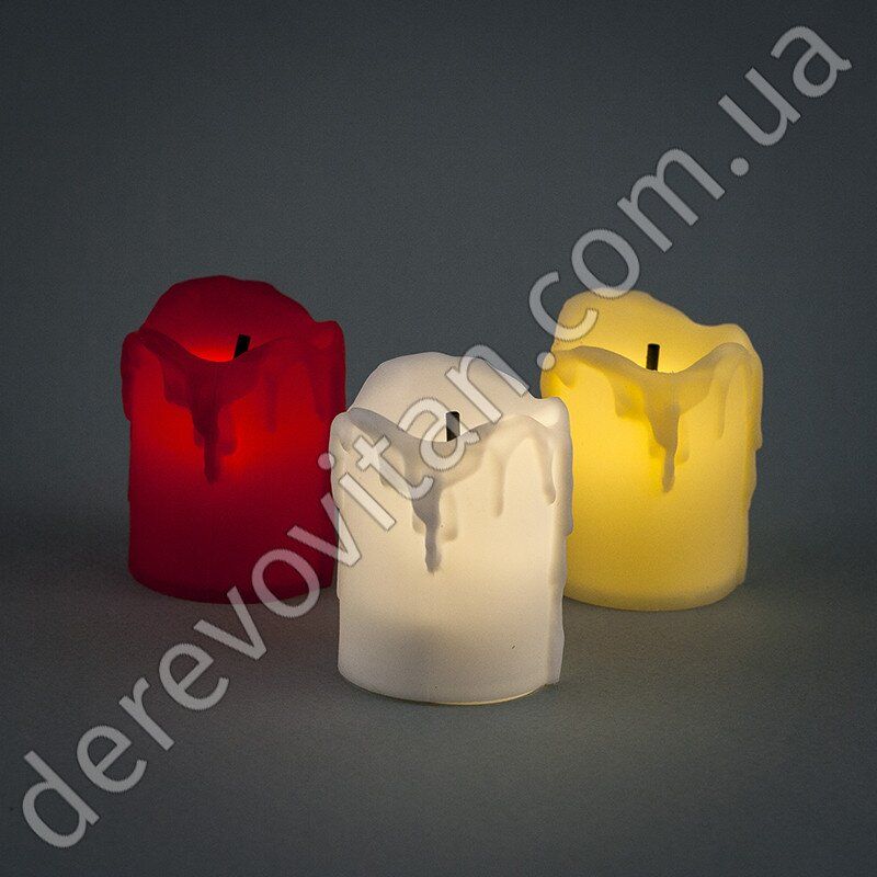 Набор Led-свечей декоративных, три цвета, 12 шт. 4×5 см