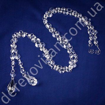 Гирлянды из кристаллов (акрил), капля с огранкой, 1.10 м, 2 шт.