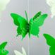 Бумажная гирлянда на нити 3D "Бабочки", зеленая, 2.5 м