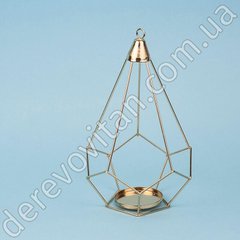 Подсвечник металлический подвесной "Геометрия", золото, 12×19.5 см