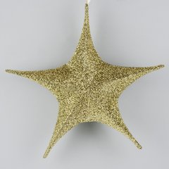 Підвісна зірка для декору з тканини, темне золото, 80 см