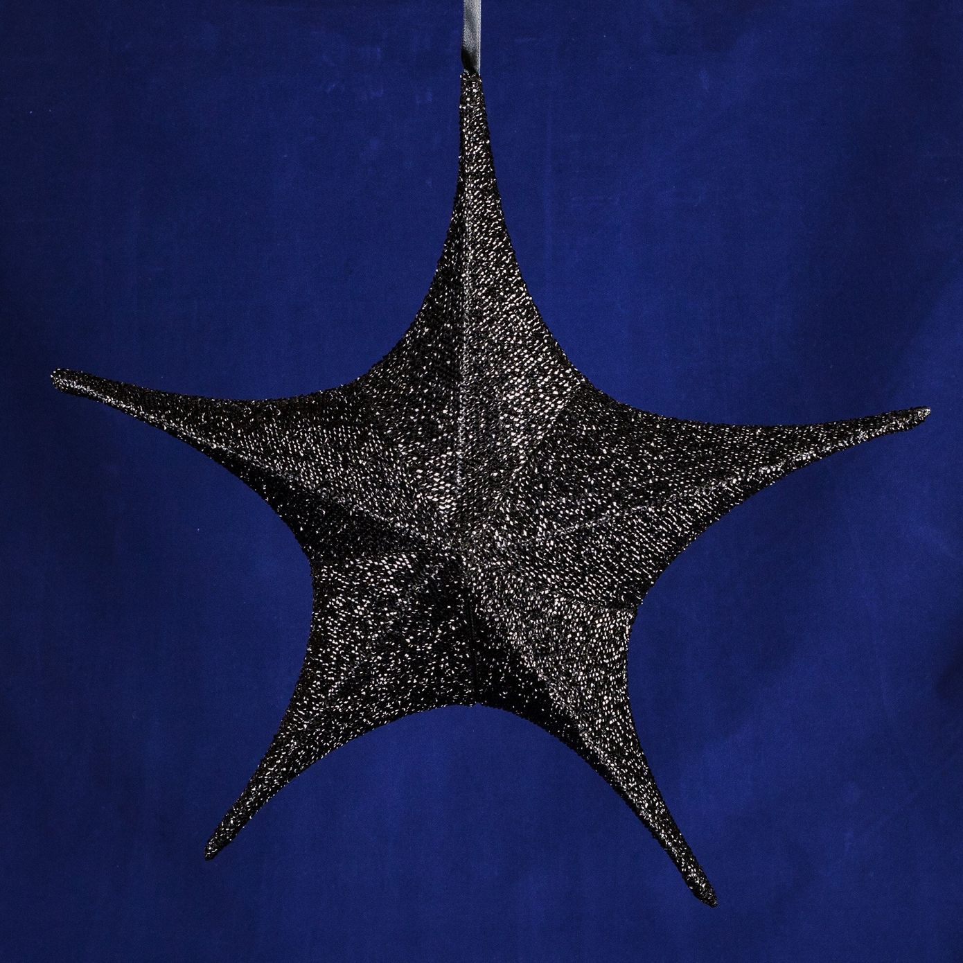 Звезда для декора из ткани, черная, 40 см