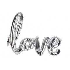 Воздушный шар слово "LOVE" прописью, серебро, 90 cм