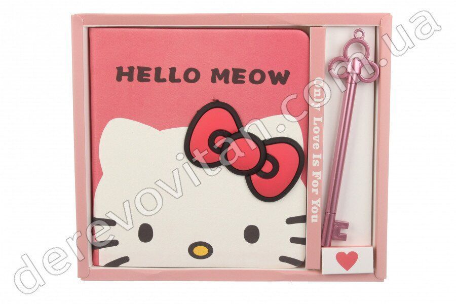 Набор блокнот и ручка "Hello Kitty" в коробке, 84 листа