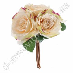 Букет искусственных роз, персиковый, 6 шт, высота 32 см