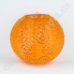 Подвесной фонарик ажурный оранжевый, 35 см