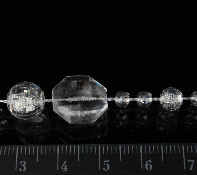 Гирлянда из акриловых бусин и кристаллов, прозрачная, моток 10 м
