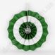 Подвесной веер, белый в зеленую полоску, 20 см - бумажный декор-розетка
