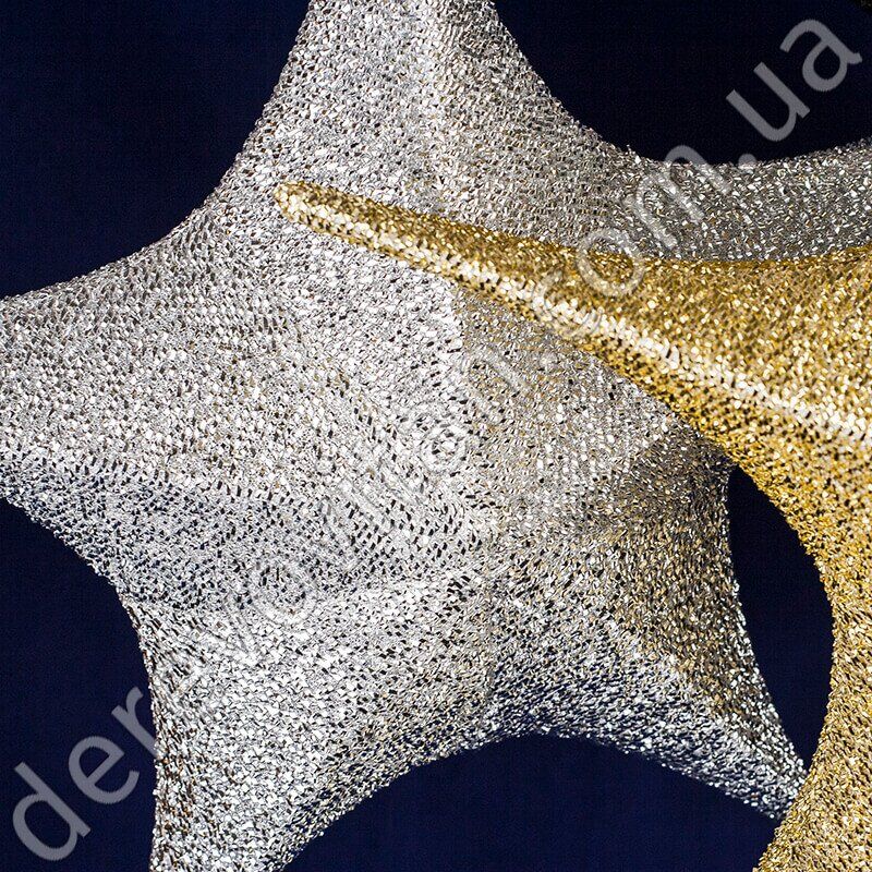 Звезда для декора из ткани, серебро, 65 см