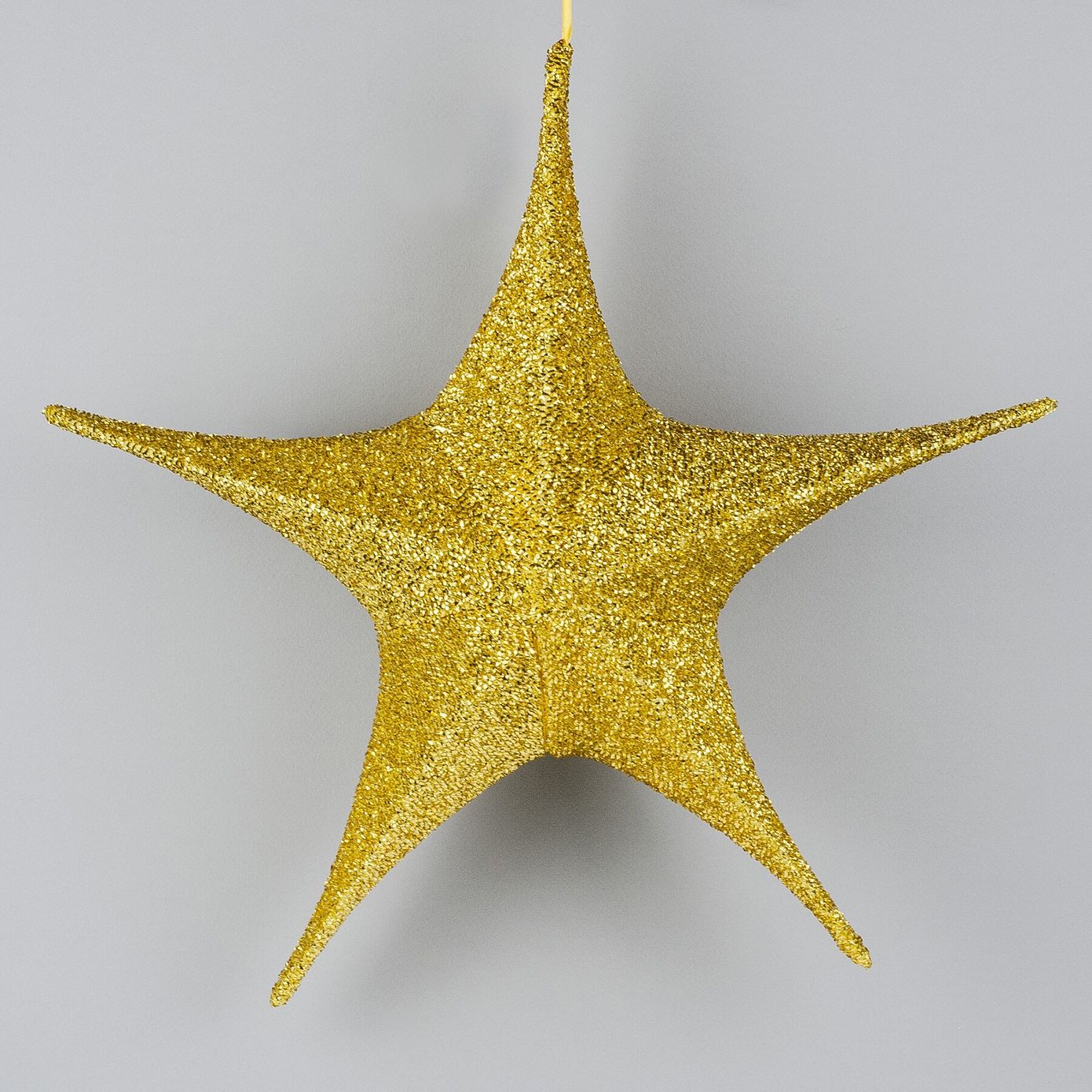 Подвесная звезда для декора из ткани, желтое золото, 80 см