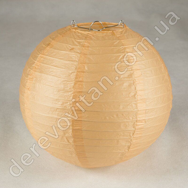 Подвесной бумажный фонарик, персиковый, 40 см