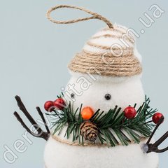 Игрушка новогодняя "Снеговик с декором", 8×16 см