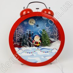 Музыкальный будильник с падающим снегом "Проспавший Дед Мороз", 40×8 см