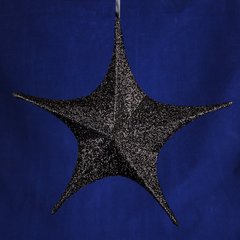 Звезда подвесная для декора из ткани, черная, 65 см