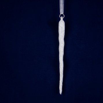 Декоративная сосулька из акрила в блестках, 19 см