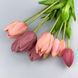 Штучні гелеві тюльпани, пудрово-рожеві, букет 5 шт., 42 см