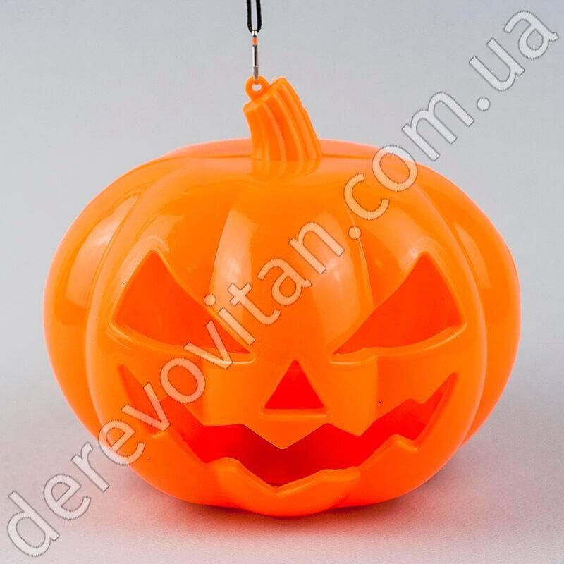 Led-декор "Злая тыква" на Хэллоуин смеющаяся, пластик глянцевый, 12.5×15 см