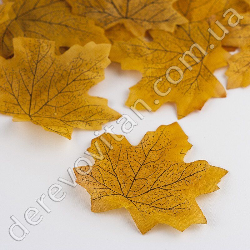 Листья осенние декоративные, желтый клен 8 × 9 см, 100 шт.